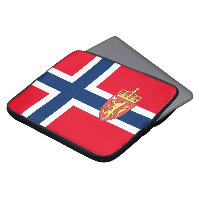 Noorse vlag laptop sleeve (Voorkant top)