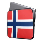Noorse vlag laptop sleeve (Voorkant Links)