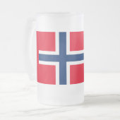 Noorse vlag matglas bierpul (Voorkant links)