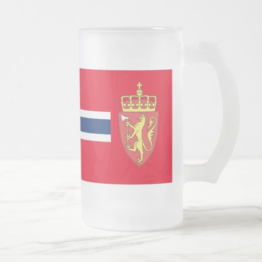 Noorse vlag matglas bierpul (Rechts)