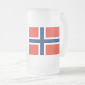 Noorse vlag matglas bierpul (Voorkant rechts)