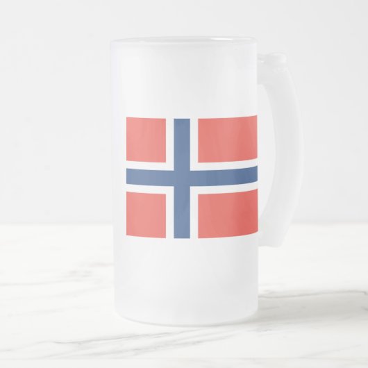 Noorse vlag matglas bierpul (Voorkant rechts)