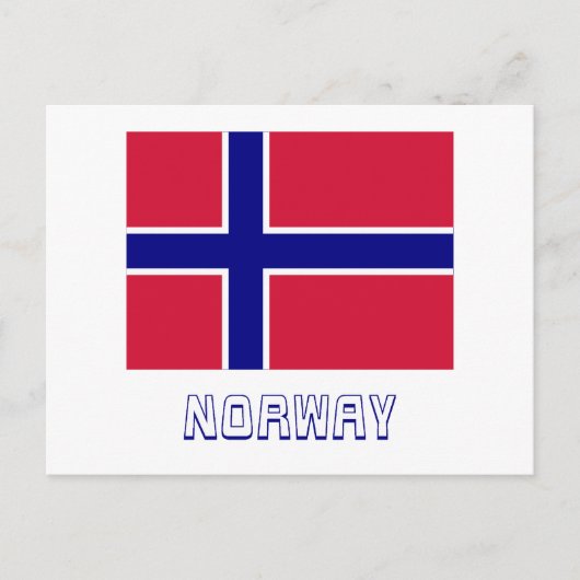 Noorse vlag met naam briefkaart (Voorkant)