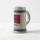 Noorse vlag met naam in het Noors Bierpul (Voorkant rechts)