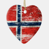 Noorse vlag met zwoerd en slechtste vlag keramisch ornament (Rechts)