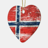 Noorse vlag met zwoerd en slechtste vlag keramisch ornament (Links)