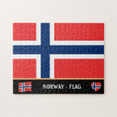 Noorse vlag & Noors land / Noorwegen Legpuzzel (Horizontaal)