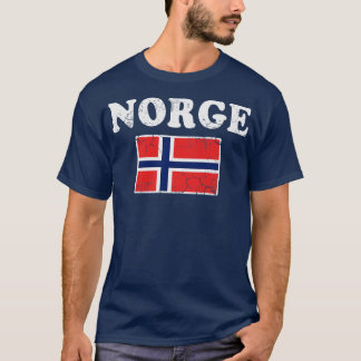 Noorse vlag Noorse retro noodlijdend T-shirt