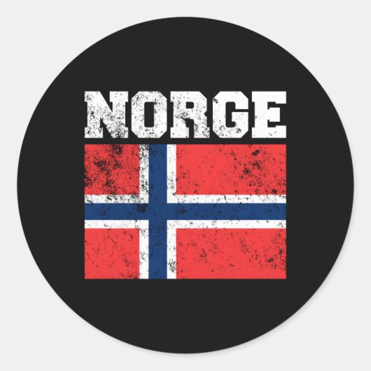 Noorse vlag Noorse vlag Ronde Sticker (Voorkant)