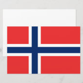 Noorse vlag (Noorwegen) Briefpapier (Voorkant / Achterkant)