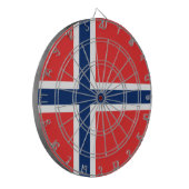 Noorse vlag (Noorwegen) Dartbord (Voorkant Links)