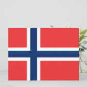Noorse vlag (Noorwegen) Kaart (Staand voorkant)