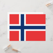 Noorse vlag (Noorwegen) Kaart (Voorkant / Achterkant in situ)