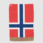 Noorse vlag & Noorwegen, monogrammen/Golfhanddoek Golfhanddoek (Voorkant)