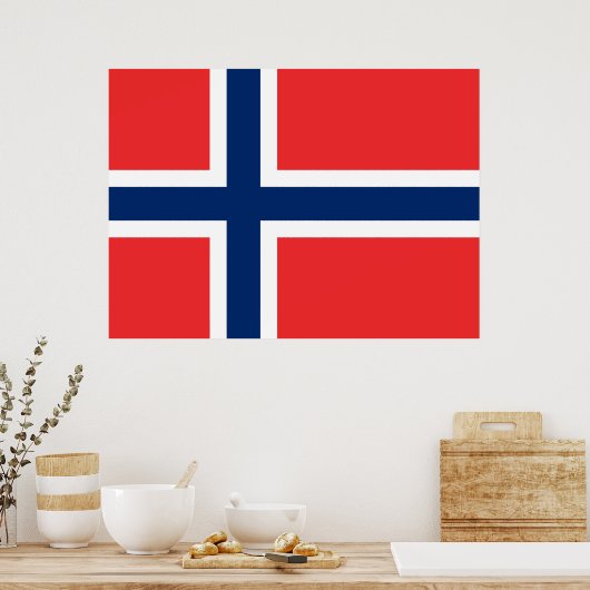 Noorse vlag (Noorwegen) Poster (Keuken)