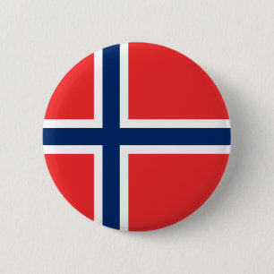 Noorse vlag (Noorwegen) Ronde Button 5,7 Cm