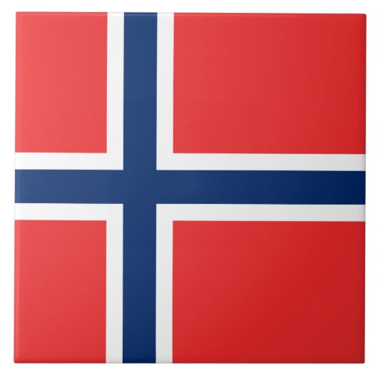 Noorse vlag (Noorwegen) Tegeltje (Voorkant)
