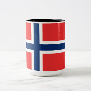 Noorse vlag (Noorwegen) Tweekleurige Koffiemok
