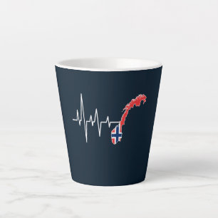 Noorse Vlag Noorwegen Vlag Norge Hartslag Latte Mok