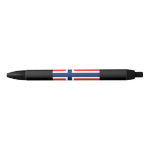 Noorse vlag (Noorwegen) Zwarte Inkt Pen