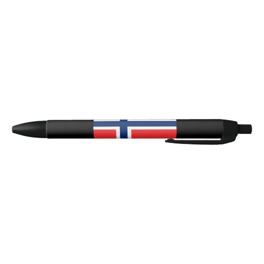 Noorse vlag (Noorwegen) Zwarte Inkt Pen (Bodem)
