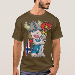 Noorse vlag op de kaart van Troll Norway T-shirt