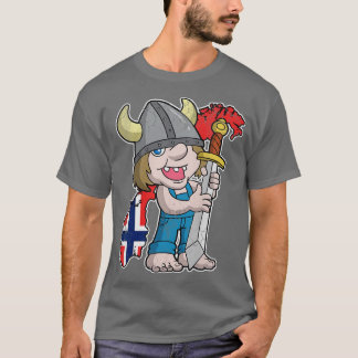 Noorse vlag op de kaart van Troll Norway T-shirt