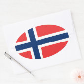 Noorse vlag ovale auto stickers | Vlag van Noorweg (Envelop)