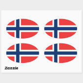 Noorse vlag ovale auto stickers | Vlag van Noorweg (Vel)
