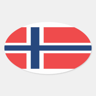 Noorse vlag ovale auto stickers | Vlag van Noorweg