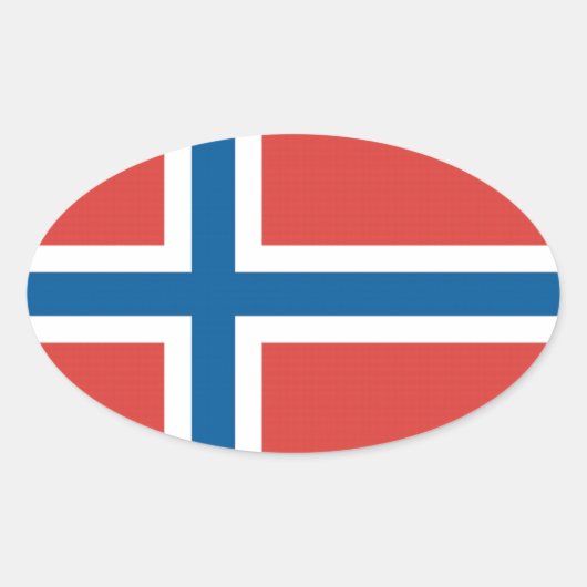 Noorse vlag ovale sticker (Voorkant)