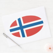 Noorse vlag ovale sticker (Envelop)