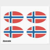 Noorse vlag ovale sticker (Vel)