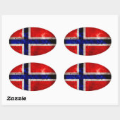 Noorse vlag ovale sticker (Vel)