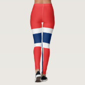 Noorse vlag over het gehele ontwerp leggings (Achterkant)