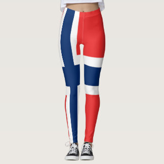 Noorse vlag over het gehele ontwerp leggings