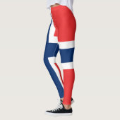 Noorse vlag over het gehele ontwerp leggings (Links)