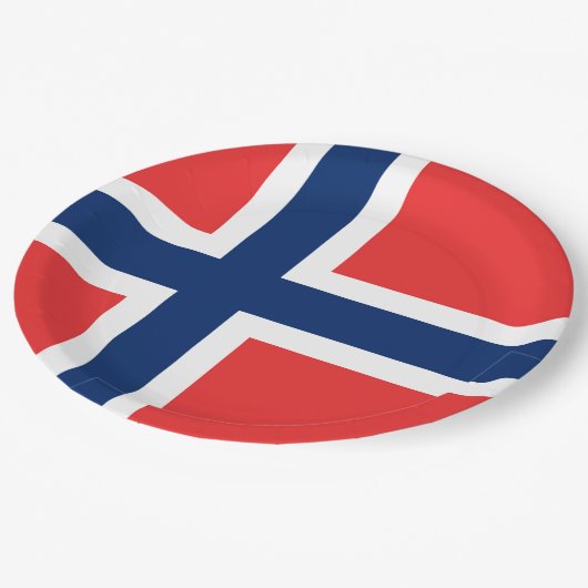 Noorse vlag papieren bordje (Gekanteld)