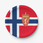 Noorse vlag papieren bordje (Voorkant)