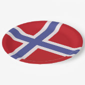 Noorse vlag papieren bordje (Gekanteld)