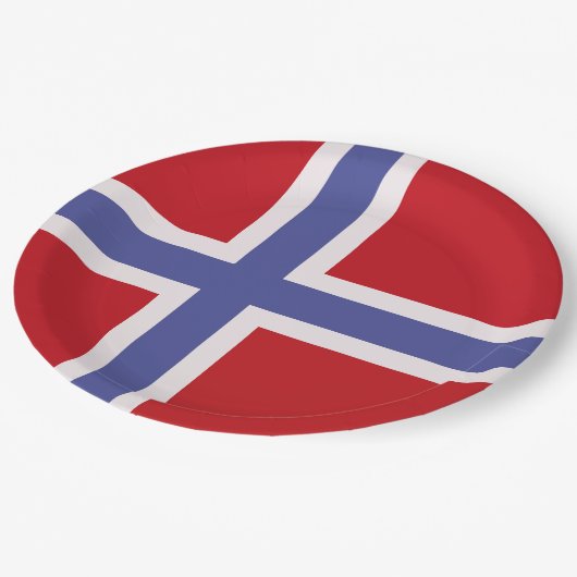 Noorse vlag papieren bordje (Gekanteld)