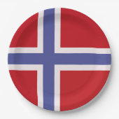 Noorse vlag papieren bordje (Voorkant)