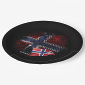 Noorse vlag papieren bordje (Gekanteld)