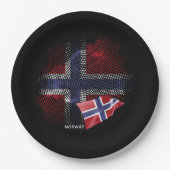 Noorse vlag papieren bordje (Voorkant)