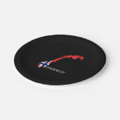 Noorse vlag papieren bordje (Gekanteld)