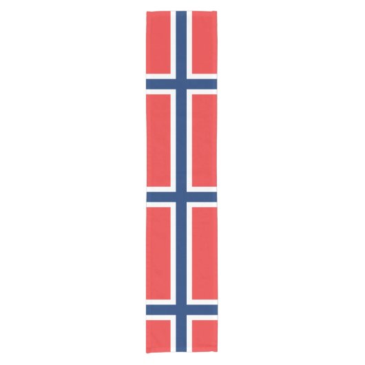Noorse vlag Patriottisch Korte Tafelloper (Voorkant)