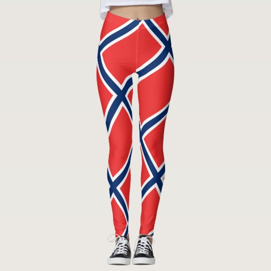 Noorse vlag Patriottisch Leggings (Voorkant)