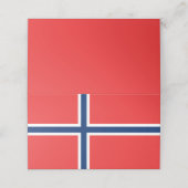 Noorse vlag plaatskaartje (Buitenkant ongevouwen)