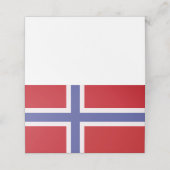 Noorse vlag plaatskaartje (Buitenkant ongevouwen)