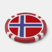 Noorse vlag poker chips (Enkel)